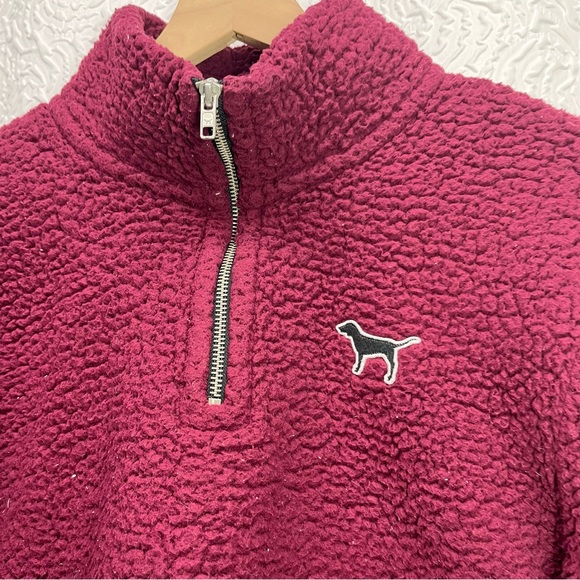 Victoria's Secret PINK Maroon Sherpa Quarter Zip - Picture 2 of 8